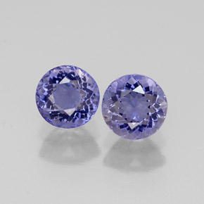 Pedras preciosas de iolita azul natural de  ct, corte redondo, VVS-VS