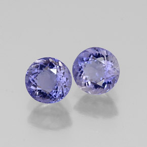 Pedras preciosas de iolita azul natural de  ct, corte redondo, VVS-VS