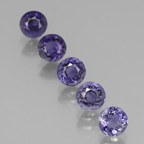 Pedras preciosas de iolita violeta natural de  ct, corte redondo, VVS-VS