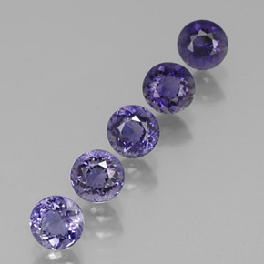 Pedras preciosas de iolita violeta natural de  ct, corte redondo, VVS-VS
