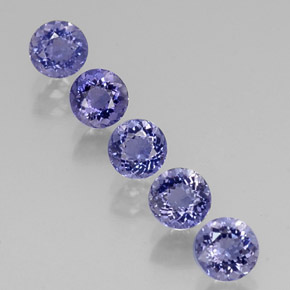 Pedras preciosas de iolita azul natural de  ct, corte redondo, VVS-VS