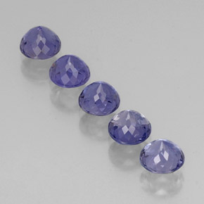 Pedras preciosas de iolita azul natural de  ct, corte redondo, VVS-VS