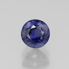Iolita azul natural 0,51ct, corte redondo, VS-SI