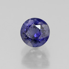 Iolita azul natural 0,51ct, corte redondo, VS-SI