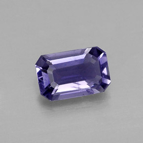 Iolita azul natural 0,40ct, corte esmeralda, VS