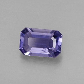 Iolita azul natural 0,40ct, corte esmeralda, VS
