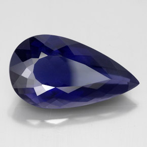 Iolita azul natural 6,77ct, formato de pêra, VS