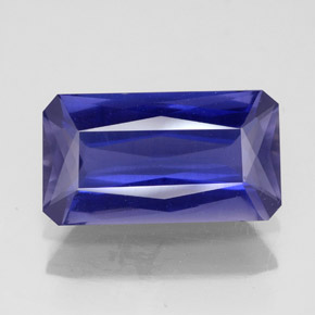 Iolita azul natural 4,13ct, corte esmeralda, VS