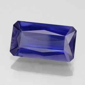 Iolita azul natural 4,13ct, corte esmeralda, VS