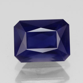 Iolita azul natural 3,08ct, corte esmeralda, VS-SI