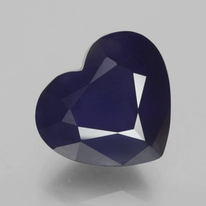 Iolita azul natural 7,41ct, formato de coração, VS-SI