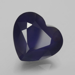 Iolita azul natural 7,41ct, formato de coração, VS-SI