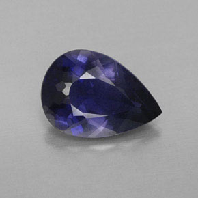 Iolita azul natural 1,51ct, formato de pêra, VS-SI