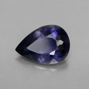 Iolita azul natural 1,51ct, formato de pêra, VS-SI