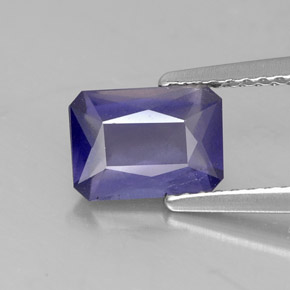 Iolita azul natural 1,12ct, corte esmeralda, VS-SI