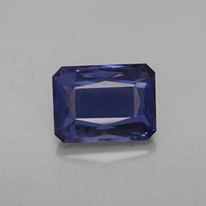 Iolita azul natural 2,50ct, corte esmeralda, VS-SI