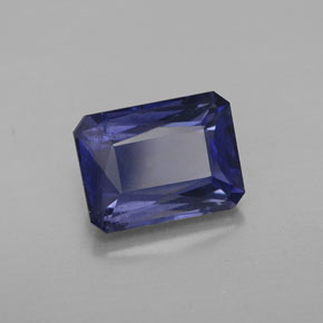 Iolita azul natural 2,50ct, corte esmeralda, VS-SI
