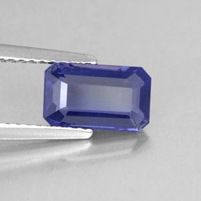 Iolita Violeta Azul Natural 1.24ct, Corte Esmeralda, VS