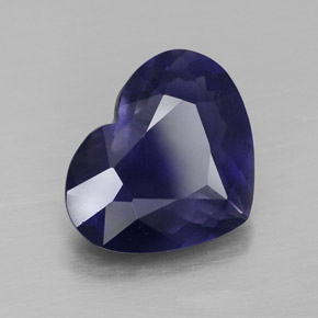 Iolita azul natural 2,67ct, formato de coração, VS-SI