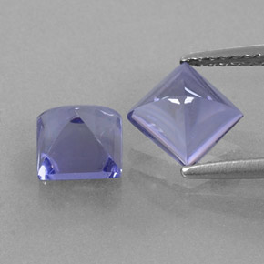 Pedras preciosas de iolita azul natural de  ct, quadrado, transparente