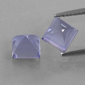 Pedras preciosas de iolita azul natural de  ct, quadrado, transparente