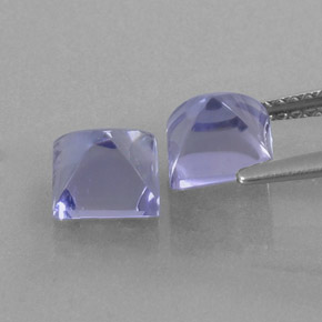 Pedras preciosas de iolita azul natural de  ct, quadrado, transparente