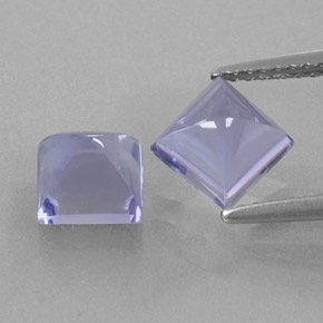 Pedras preciosas de iolita azul natural de  ct, quadrado, transparente