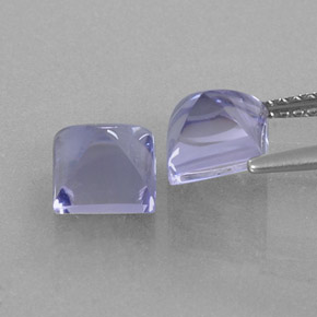 Pedras preciosas de iolita azul natural de  ct, quadrado, transparente