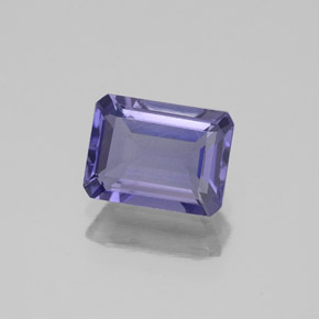 Iolita azul natural 1,35ct, corte esmeralda, VS