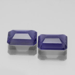 Pedras preciosas de iolita azul natural de  ct, corte esmeralda, VS-SI