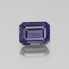 Iolita azul natural 1,36ct, corte esmeralda, SI