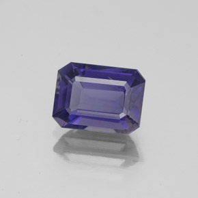 Iolita azul natural 1,36ct, corte esmeralda, SI