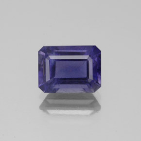 Iolita azul natural 1,46ct, corte esmeralda, SI