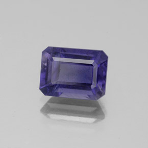 Iolita azul natural 1,46ct, corte esmeralda, SI