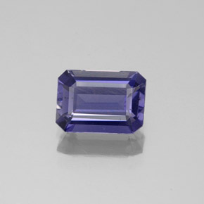 Iolita azul natural 1,06ct, corte esmeralda, VS