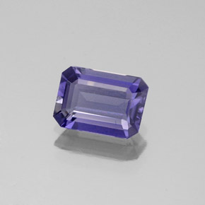 Iolita azul natural 1,06ct, corte esmeralda, VS