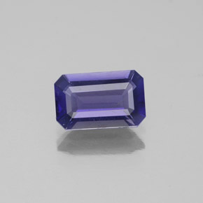 Iolita azul natural 0,88ct, corte esmeralda, VS-SI