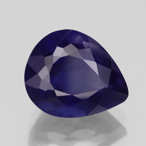 Iolita azul natural 3,83ct, formato de pêra, VS