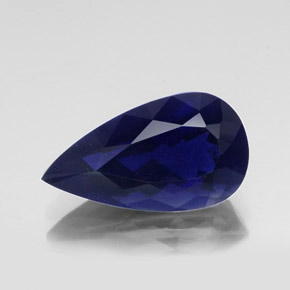 Iolita azul natural 11,31ct, formato de pêra, VS-SI