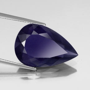 Iolita azul natural 14,65ct, formato de pêra, VS