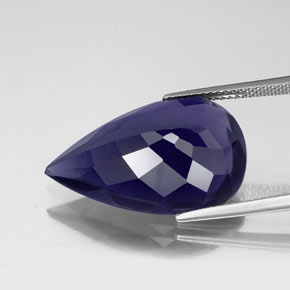 Iolita azul natural 14,65ct, formato de pêra, VS