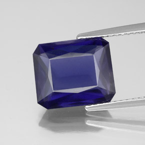 Iolita azul natural 4,50ct, corte esmeralda, VS-SI