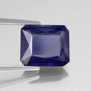 Iolita azul natural 4,50ct, corte esmeralda, VS-SI