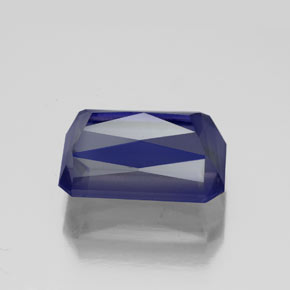 Iolita azul natural 4,32ct, corte esmeralda, VS