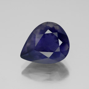 Iolita azul natural 3,77ct, formato de pêra, VS-SI