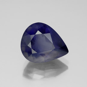 Iolita azul natural 3,77ct, formato de pêra, VS-SI