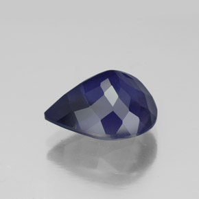 Iolita azul natural 3,77ct, formato de pêra, VS-SI