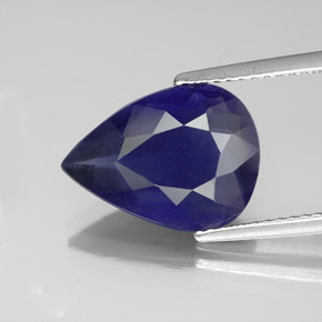 Iolita azul natural 3,45ct, formato de pêra, VS