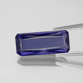 Iolita azul natural 2,21ct, corte esmeralda, VS-SI