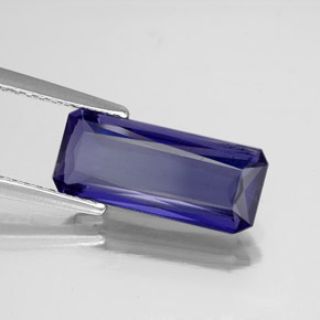 Iolita azul natural 2,21ct, corte esmeralda, VS-SI